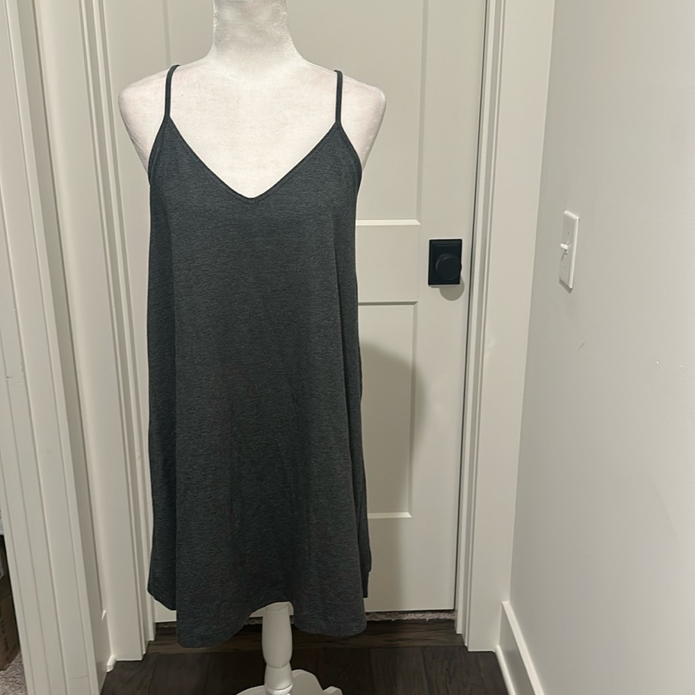 NWT Lou&Grey Petite Charcoal Gray Tank Dress Sz MP